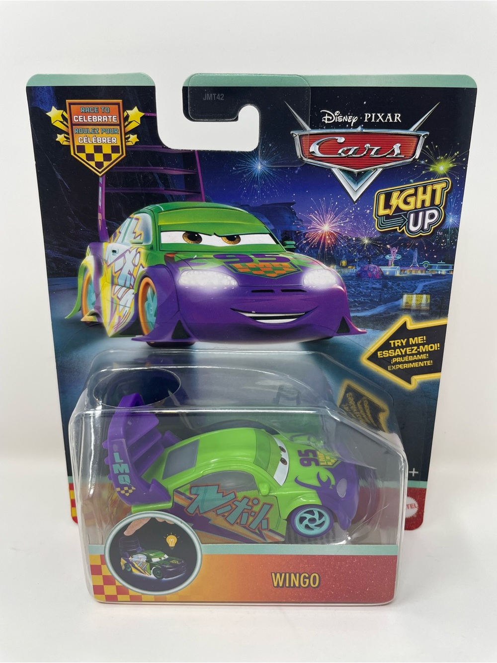 Disney Pixar Cars Race To Celebrate Wingo Light Up Sealed Brand New